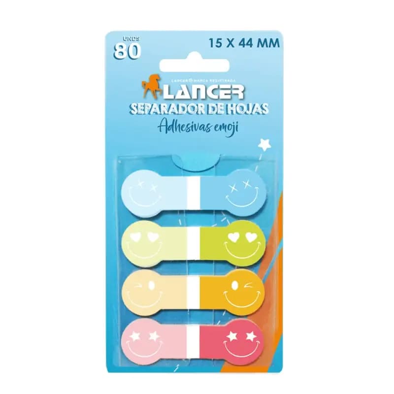 SEPARADOR DE HOJAS LANCER X 80UN EMOJI PET16