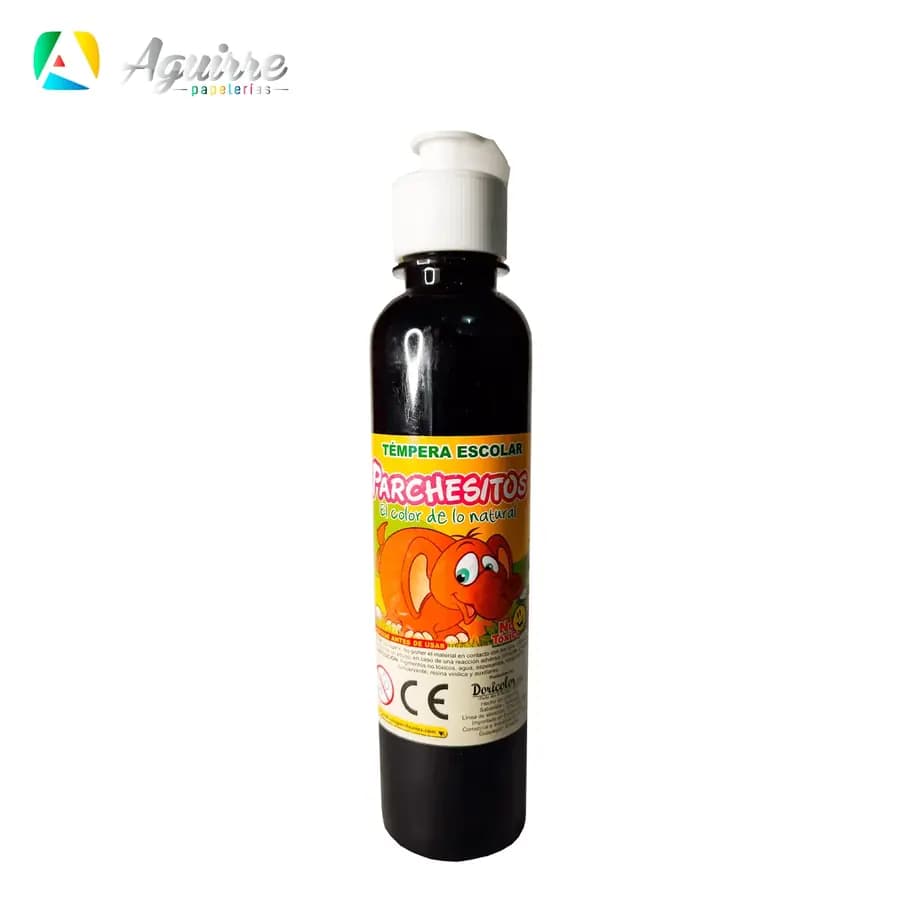 TEMPERA PARCHESITOS 250ML NEGRA