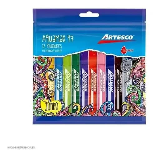 MARCADOR ARTESCO X 12COL JUMBO AGUAMAX 47
