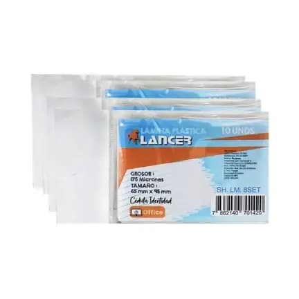 PAQUETE X 100UN PLASTICO CEDULA - 7 65X95MM