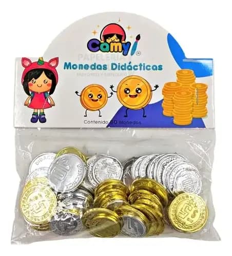 MONEDAS DIDACTICAS PLASTICAS FUNDA