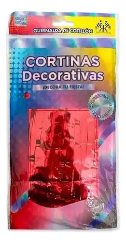 CORTINA DEC. P/FIESTA HOLOGRAFICA ROJA H03