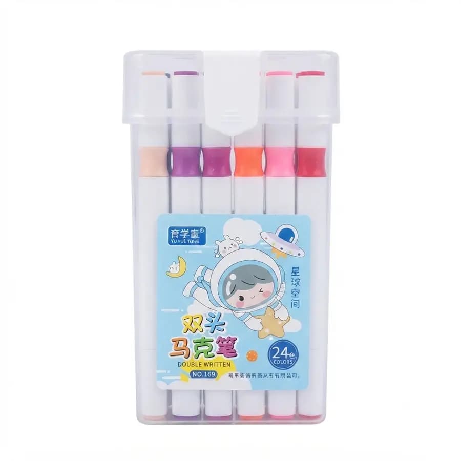 MARCADOR YU XUE TONG X 24COL DOBLE PUNTA NO169