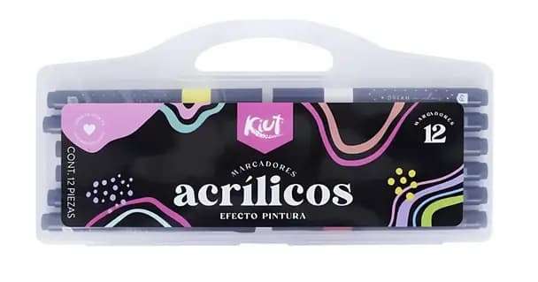 MARCADOR KIUT X 12COL ACRILICOS EFECTO PINTURA
