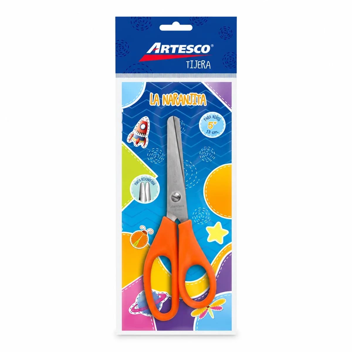 TIJERA ESCOLAR ARTESCO LA NARANJITA 13CM