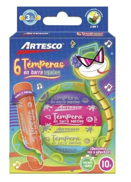 TEMPERA X 6COL ARTESCO BARRA NEON