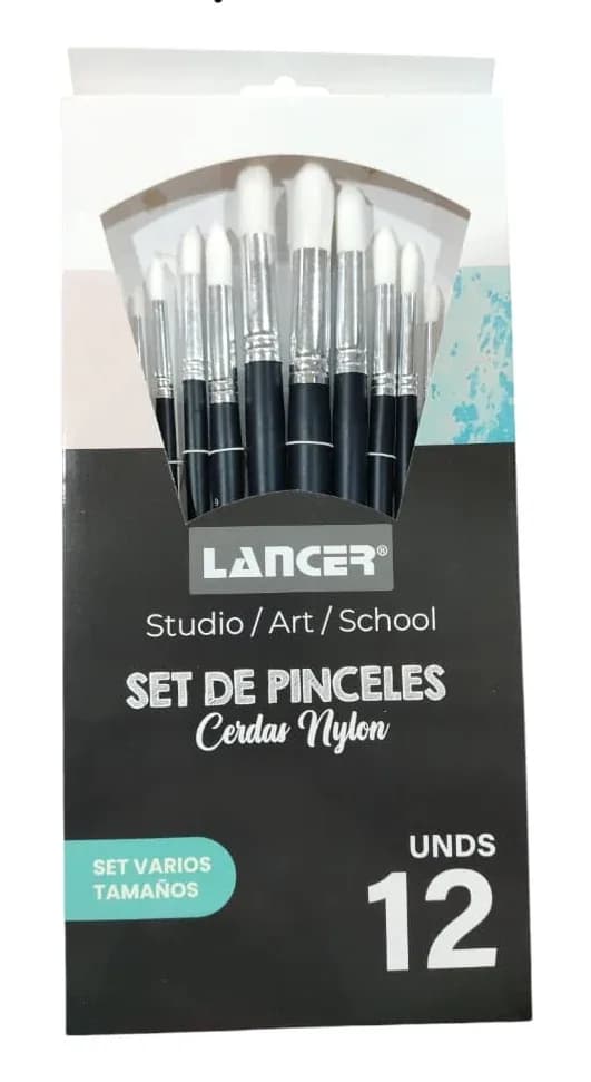 PINCEL SET X 12UN CERDAS NYLON PF.3069
