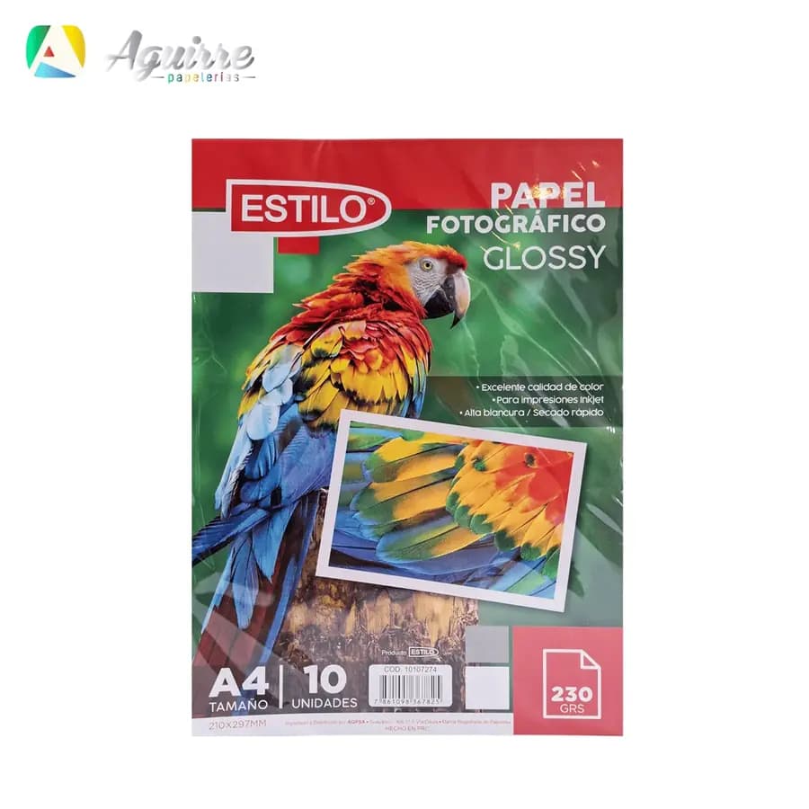PAPEL FOTO INEN ESTILO 230GR X 10UN 10107274