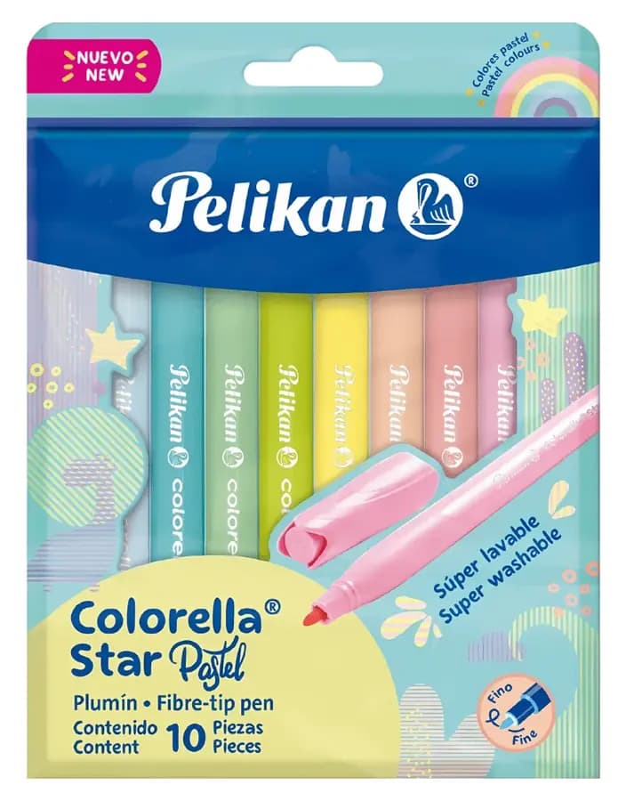 MARCADOR PELIKAN X 10COL COLORELLA PASTEL