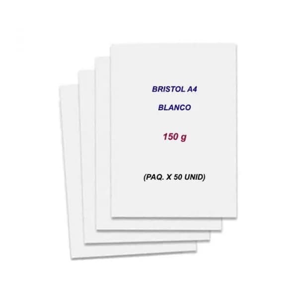 FUNDA CART. BRISTOL INEN BLANCA X 50UN