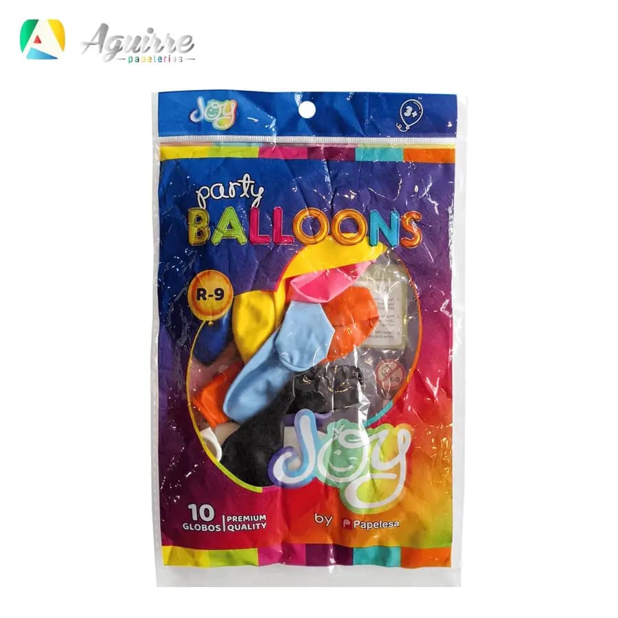 GLOBO FUNDA X 10UN JOY SURTIDO R-09