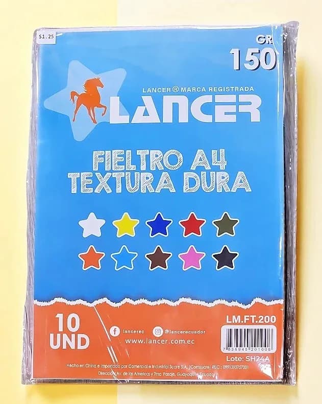 FIELTRO LANCER TEXTURA DURA 10COL. LM FT 200