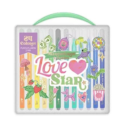 MARCADOR LOVE STAR X 24COL LAVABLES 53734