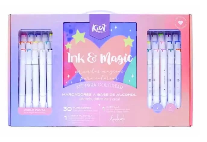 KIT 30 MARCADORES+ CARTILLA P/PINTAR 9732 KIUT