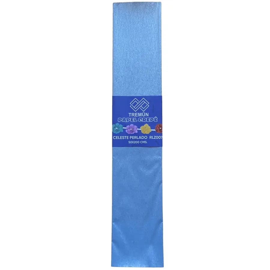 PLIEGO PAPEL CREPE PERLA  CELESTE