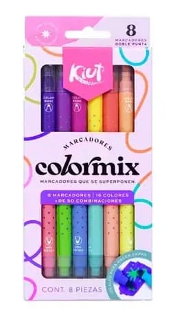 MARCADOR KIUT X 8COL D/PUNTA COLORMIX 9763