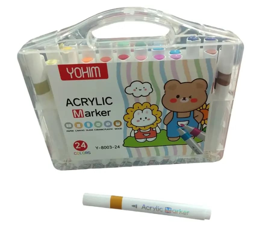 MARCADOR YOHIM ACRILICO X 24COL TRIANG Y-8003-24
