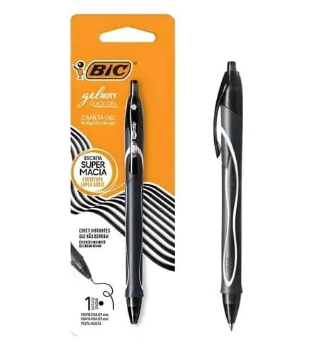 UNIDAD ESFERO BIC GEL QUICK DRY NEGRO