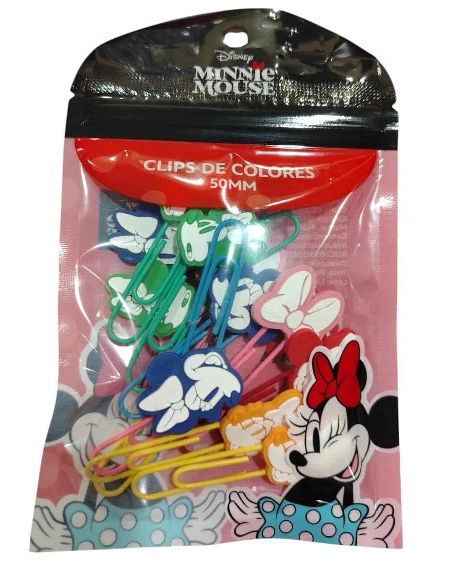 CLIPS COLORES MINNIE 50MM X15UN