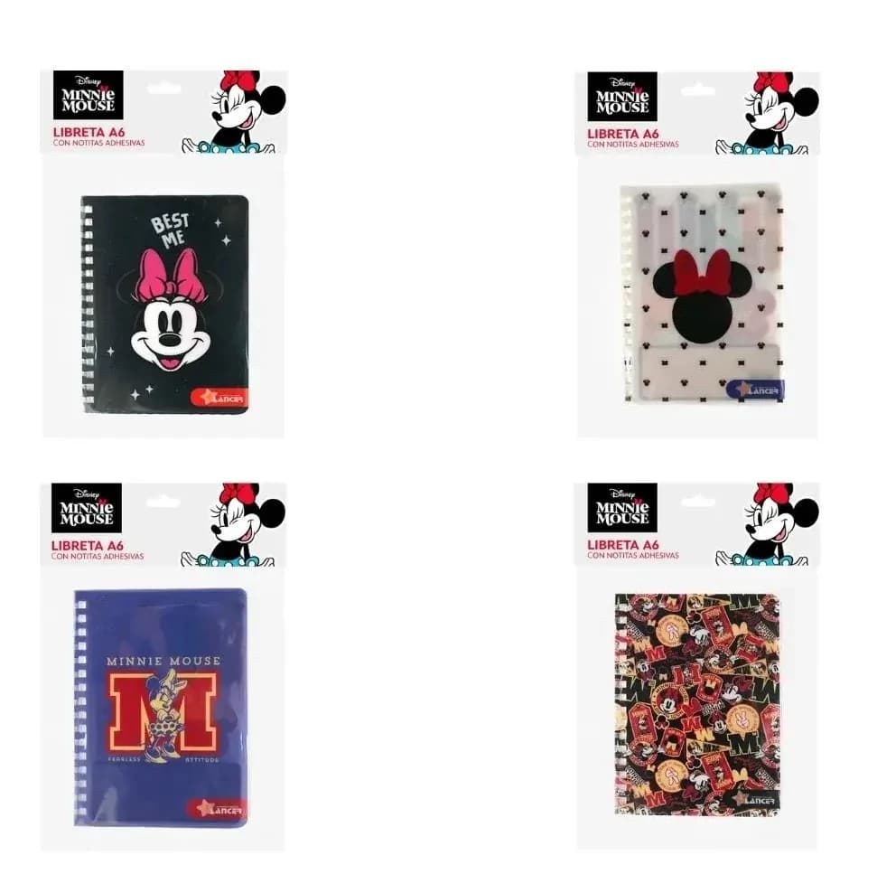 LIBRETA A6 C/NOTITAS ADH. MINNIE DISMIN13