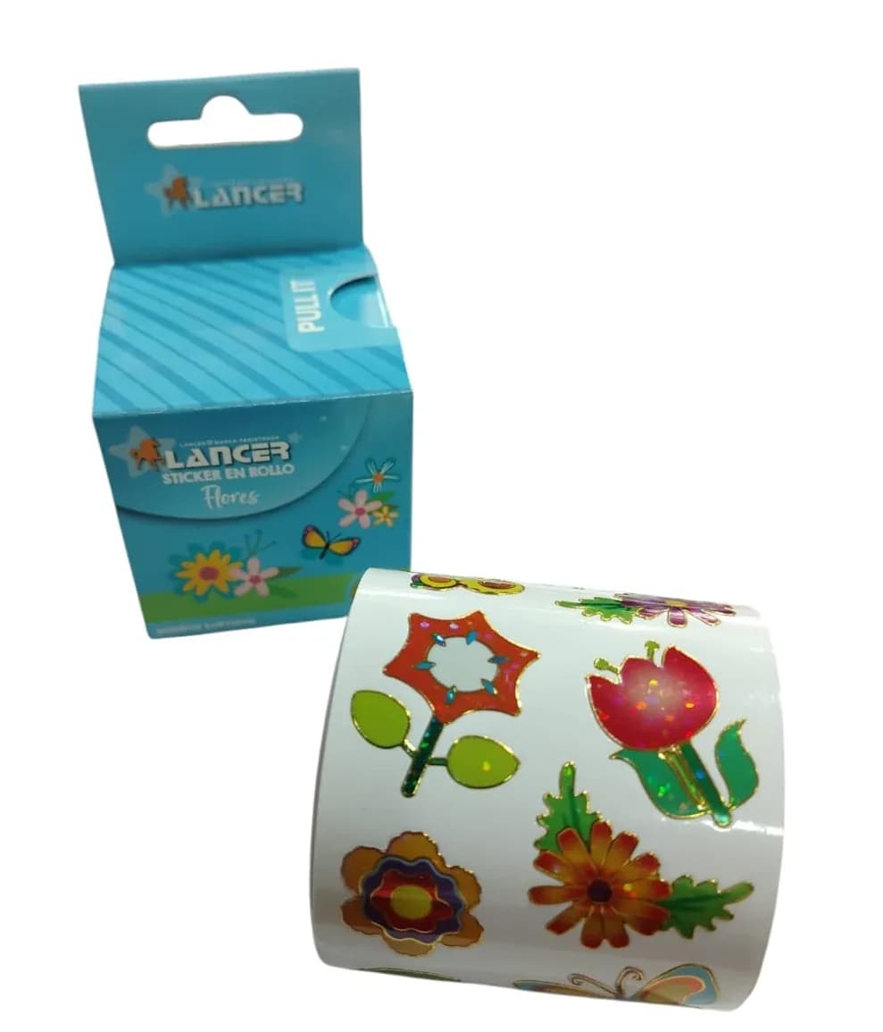 STICKERS LANCER ROLLO X 54UN FLORES 3066B-A