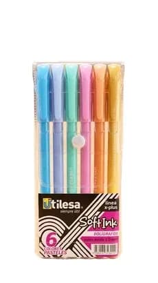 ESFERO ESTUCHE X 6COL UTILESA PASTEL