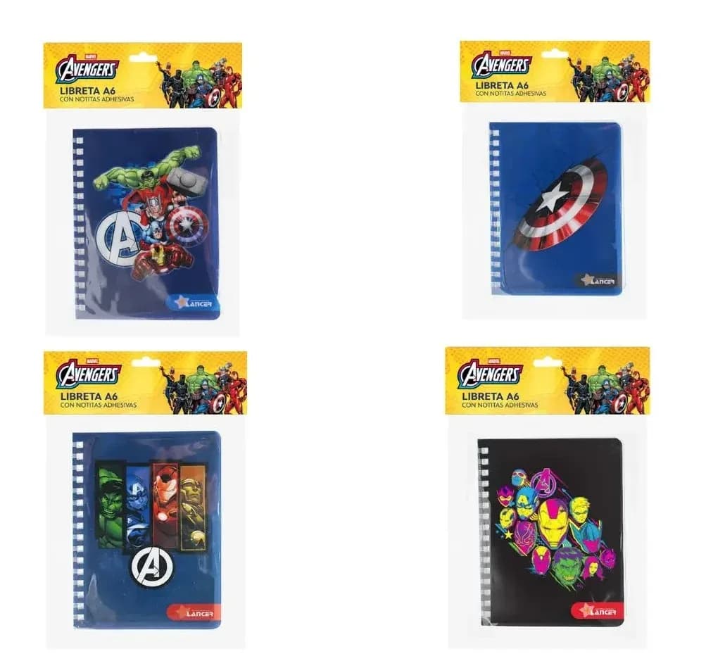 LIBRETA A6 C/NOTITAS ADH. AVENGERS DISAVE13