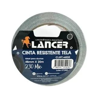 CINTA LANCER RESISTENTE TELA GRIS 48MMX20M
