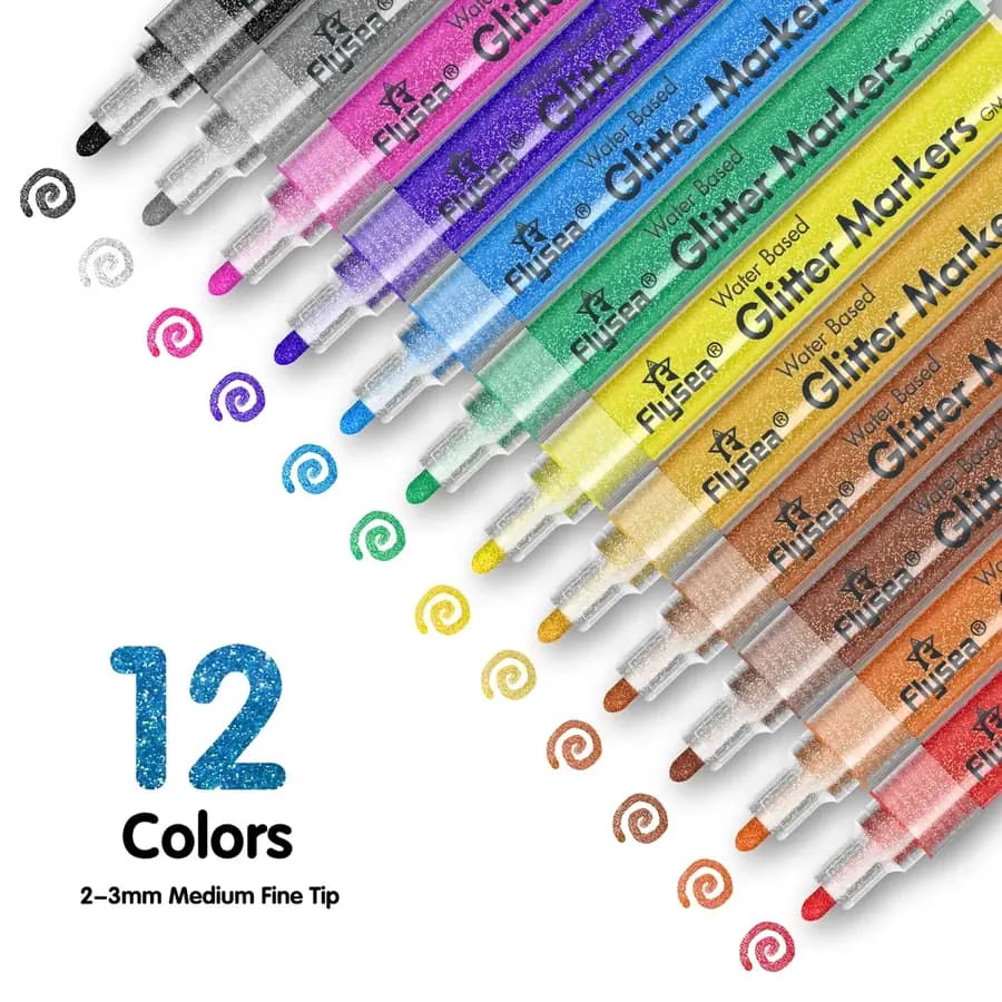 MARCADOR PEN PEAK X 12COL GLITTER NO225