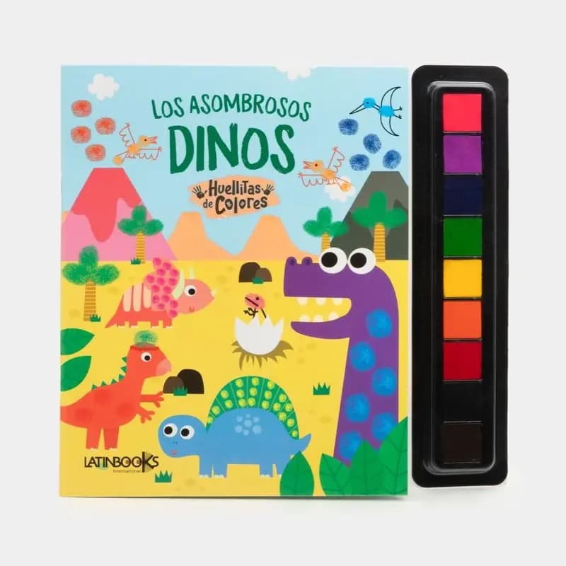 LIBRO HUELLITAS DE COLORES DINOS C/ACUAR