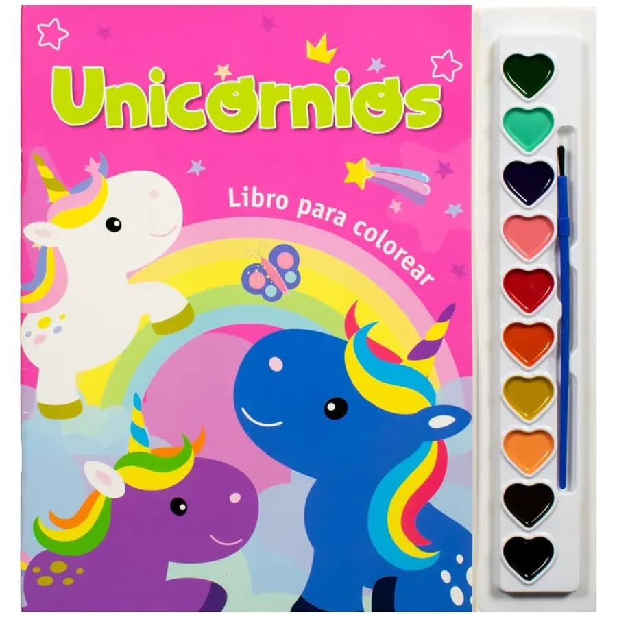 LIBRO HUELLITAS DE COLORES UNICORNIOS C/ACUAR