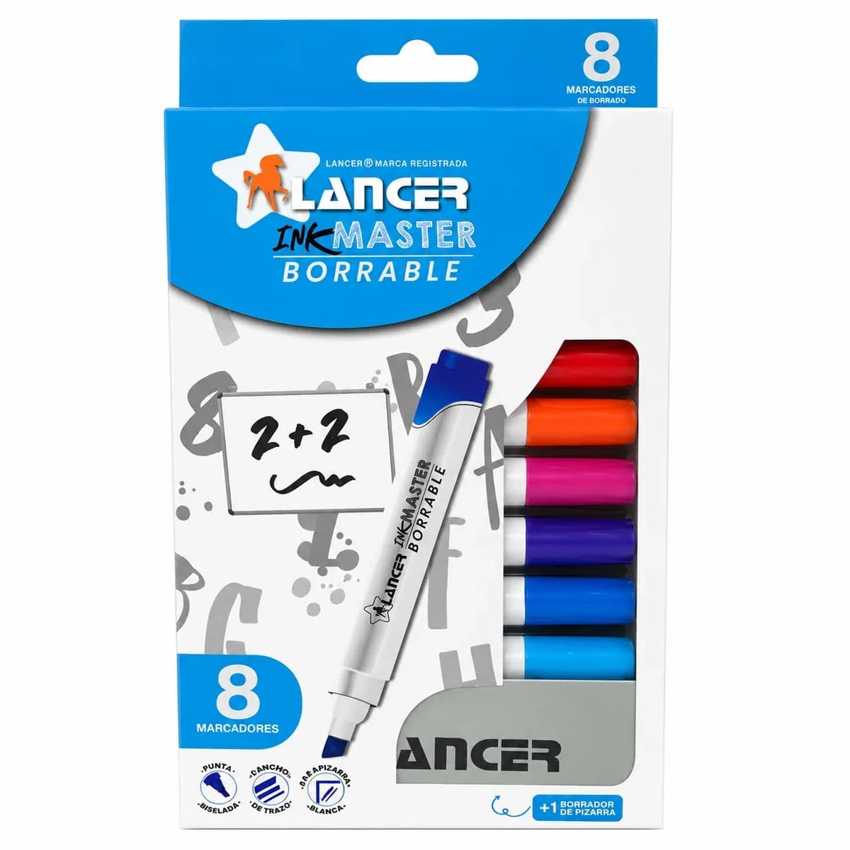 MARCADOR LANCER X 8COL INK MASTER +BORR F8S