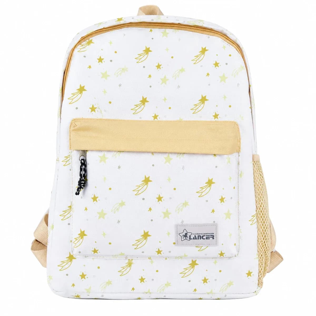 MOCHILA LANCER BLANCA CAMEL ESTRELAS ED11