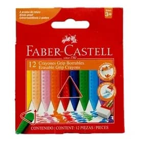 CRAYON FABER TRIANG X 12COL DELGADO BORRABLE