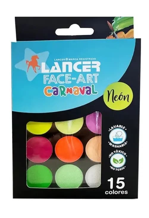 PINTURA LANCER FACE-ART X 15COL NEON P/CARA