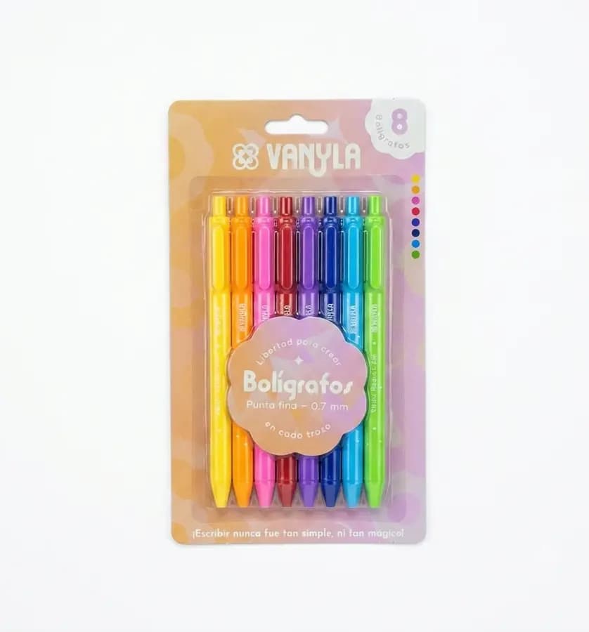 ESFERO BLISTER X 8COL VANYLA 0.7MM BOL936 RETR