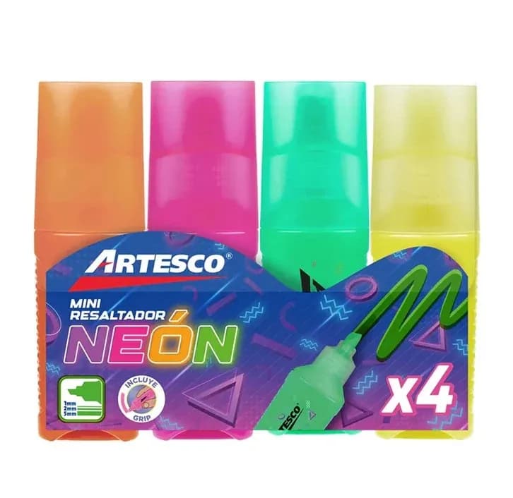 RESALTADOR MINI X 4UN ARTESCO LUMI NEON 8010