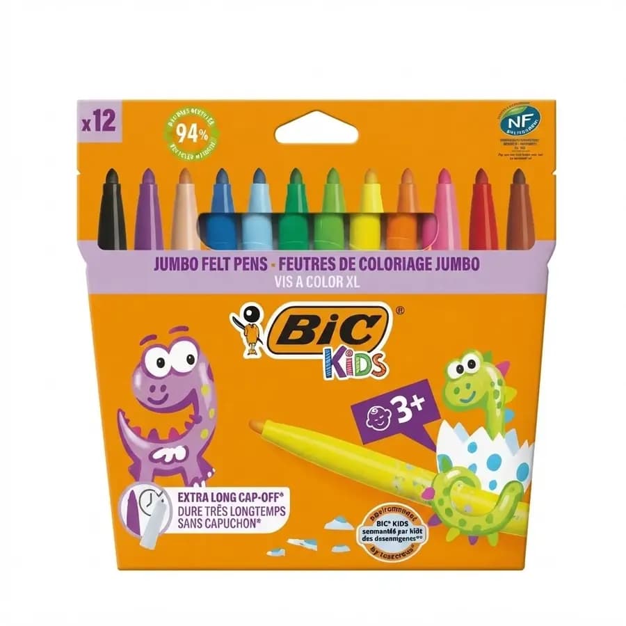 MARCADOR BIC X 12COL  JUMBO 9257