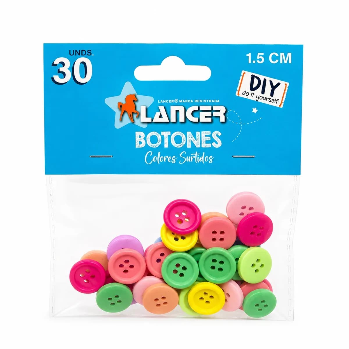BOTONES LANCER X 30UN 1.5CM ES.B.225
